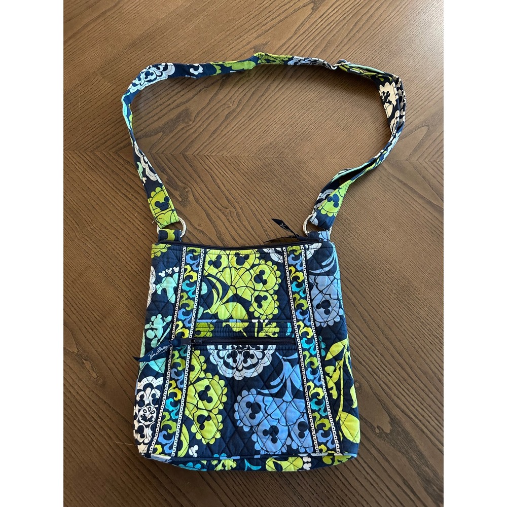 Vera Bradley Disney ParksWhere's Mickey Quilted Crossbody Bag Blue Green